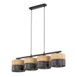 Pendul TK Lighting NICOL metal, lemn, negru, maro, E27 - TK-4802