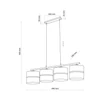 Pendul TK Lighting NICOL metal, lemn, negru, maro, E27 - TK-4802
