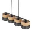 Pendul TK Lighting NICOL metal, lemn, negru, maro, E27 - TK-4802