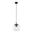 Pendul TK Lighting VIBE metal, sticla, negru, transparent, E27 - TK-4816