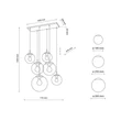 Pendul TK Lighting ESME metal, sticla, negru, chihlimbar, fumuriu, transparent, E27 - TK-4819