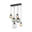 Pendul TK Lighting ESME metal, sticla, negru, chihlimbar, fumuriu, transparent, E27 - TK-4819