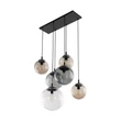 Pendul TK Lighting ESME metal, sticla, negru, chihlimbar, fumuriu, transparent, E27 - TK-4819