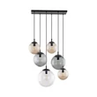 Pendul TK Lighting ESME metal, sticla, negru, chihlimbar, fumuriu, transparent, E27 - TK-4819
