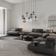 Pendul TK Lighting ESME metal, sticla, negru, chihlimbar, fumuriu, transparent, E27 - TK-4863