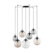 Pendul TK Lighting ESME metal, sticla, negru, chihlimbar, fumuriu, transparent, E27 - TK-4863