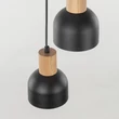 Pendul TK Lighting CAIRO metal, lemn, negru, maro, E27 - TK-4895