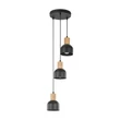 Pendul TK Lighting CAIRO metal, lemn, negru, maro, E27 - TK-4895