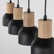Pendul TK Lighting CAIRO metal, lemn, negru, maro, E27 - TK-4896