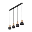 Pendul TK Lighting CAIRO metal, lemn, negru, maro, E27 - TK-4896