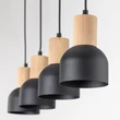 Pendul TK Lighting CAIRO metal, lemn, negru, maro, E27 - TK-4896