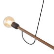 Pendul TK Lighting HELIX metal, lemn, negru, maro, E27 - TK-4948