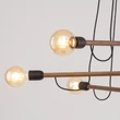 Pendul TK Lighting HELIX metal, lemn, negru, maro, E27 - TK-4950