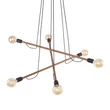 Pendul TK Lighting HELIX metal, lemn, negru, maro, E27 - TK-4950