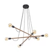 Pendul TK Lighting HELIX metal, lemn, negru, maro, E27 - TK-4950