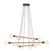 Pendul TK Lighting HELIX metal, lemn, negru, maro, E27 - TK-4950
