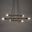 Pendul TK Lighting HELIX metal, lemn, negru, maro, E27 - TK-4950