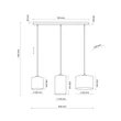 Pendul TK Lighting JUTA metal, textil, negru, bej, E27 - TK-4954