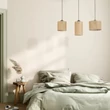 Pendul TK Lighting JUTA metal, textil, negru, bej, E27 - TK-4954