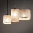 Pendul TK Lighting JUTA metal, textil, negru, bej, E27 - TK-4954