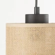 Pendul TK Lighting JUTA metal, textil, negru, bej, E27 - TK-4954