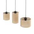 Pendul TK Lighting JUTA metal, textil, negru, bej, E27 - TK-4954