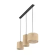 Pendul TK Lighting JUTA metal, textil, negru, bej, E27 - TK-4954