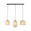 Pendul TK Lighting JUTA metal, textil, negru, bej, E27 - TK-4954