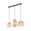 Pendul TK Lighting JUTA metal, textil, negru, bej, E27 - TK-4954