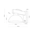Aplica de perete TK Lighting OSLO metal, lemn, negru, maro, E27 - TK-4961