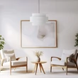 Pendul TK Lighting CALISTO metal, textil, alb, E27 - TK-5095
