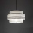Pendul TK Lighting CALISTO metal, textil, alb, E27 - TK-5095