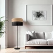 Lampadar TK Lighting NICOL metal, lemn, negru, maro, E27 - TK-5123