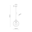 Pendul TK Lighting ESME metal, sticla, negru, gri, E27 - TK-5378