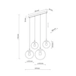 Pendul TK Lighting ESME metal, sticla, negru, gri, E27 - TK-5381
