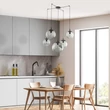 Pendul TK Lighting ESME metal, sticla, negru, gri, E27 - TK-5382