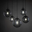 Pendul TK Lighting ESME metal, sticla, negru, gri, E27 - TK-5382