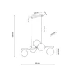 Pendul TK Lighting ESTERA metal, sticla, maro, chihlimbar, G9 - TK-6105