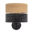 Aplica de perete TK Lighting NICOL metal, lemn, negru, maro, E27 - TK-6539