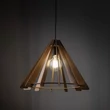 Pendul TK Lighting ERIS metal, lemn, negru, maro, E27 - TK-6586