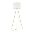 Lampadar TK Lighting UMBERTO metal, textil, auriu, alb, E27 - TK-6637