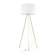 Lampadar TK Lighting UMBERTO metal, textil, auriu, alb, E27 - TK-6637