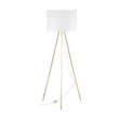 Lampadar TK Lighting UMBERTO metal, textil, auriu, alb, E27 - TK-6637
