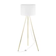 Lampadar TK Lighting UMBERTO metal, textil, auriu, alb, E27 - TK-6637