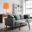 Lampadar TK Lighting NICOLA metal, textil, portocaliu, E27 - TK-6644