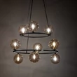 Pendul TK Lighting ANNABELLE metal, sticla, negru, gri, G9 - TK-6845