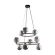 Pendul TK Lighting ANNABELLE metal, sticla, negru, gri, G9 - TK-6845