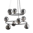 Pendul TK Lighting ANNABELLE metal, sticla, negru, gri, G9 - TK-6845