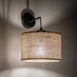Aplica de perete TK Lighting JUTA metal, textil, negru, natur, E27 - TK-6858
