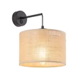 Aplica de perete TK Lighting JUTA metal, textil, negru, natur, E27 - TK-6858